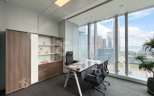 联想后海中心498㎡豪装办公室出租，中层东向采光好