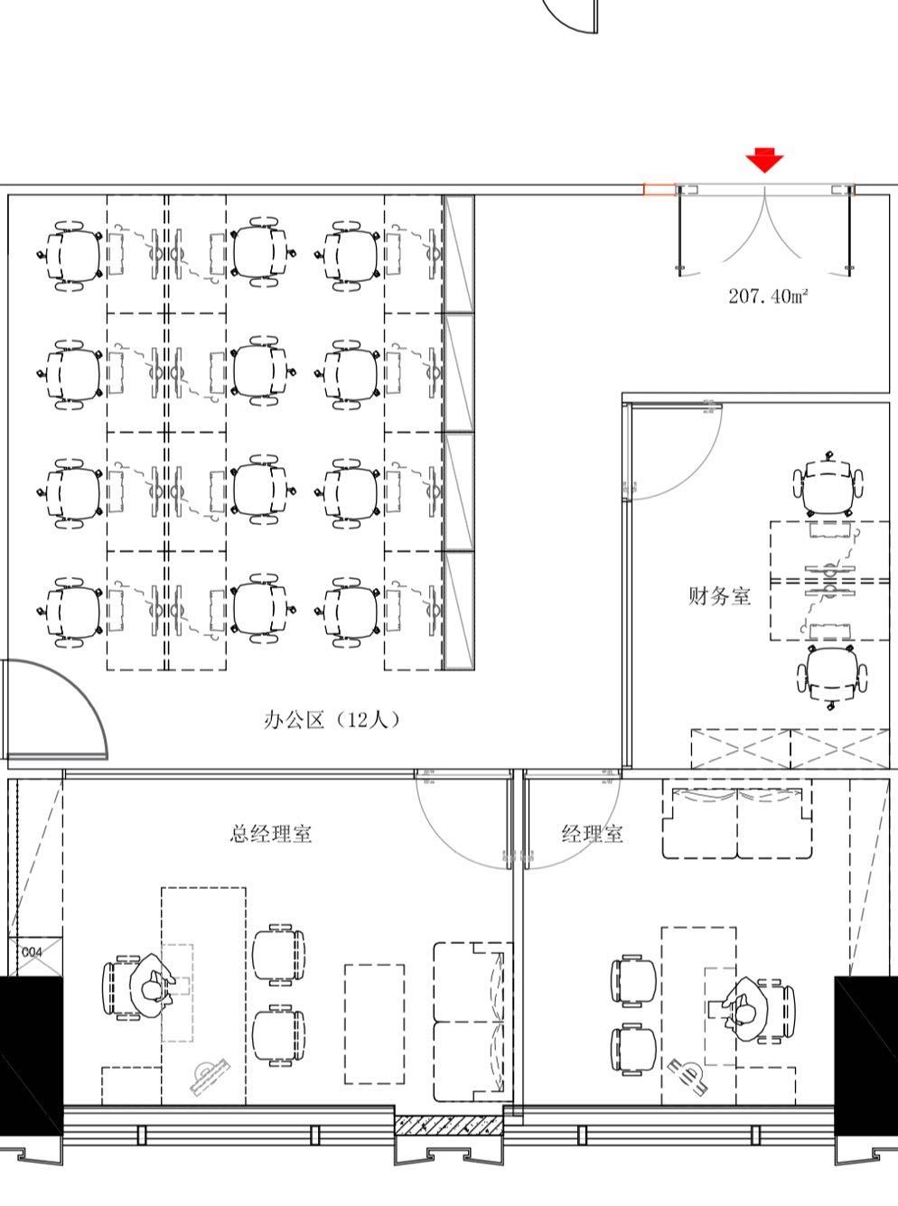 创富大厦·美百年科创中心 207.4㎡ 精装 中层办公室出租