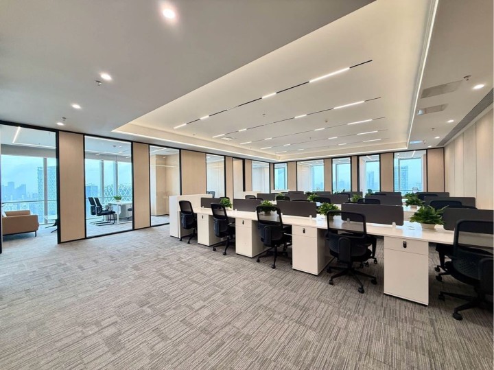 航天科技广场513㎡豪装办公室出租，高层东南向采光好